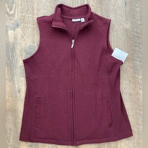 Croft & Barrow | 600 Prit Royale Burgandy Full Zip Vest